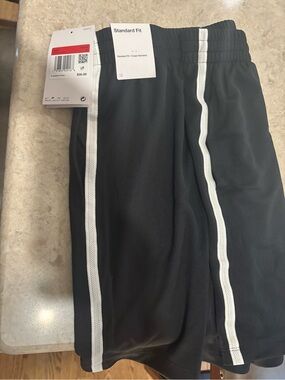 Nike Black Shorts with White Side Stripes - Kids